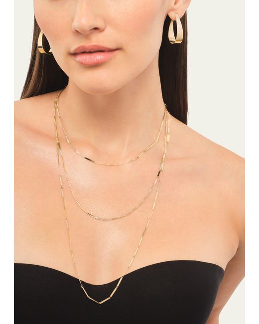 Lana Jewelry White Laser Mini Rectangle Triple Strand Necklace