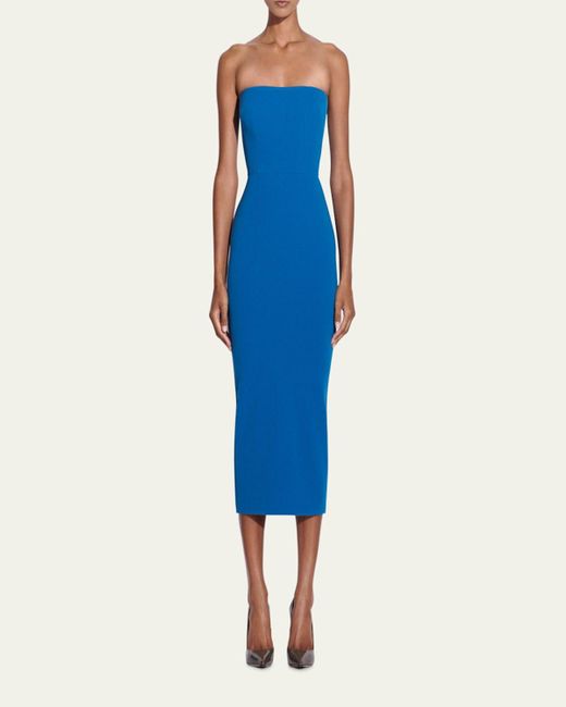 Alex Perry Blue Strapless Body-Con Midi Dress