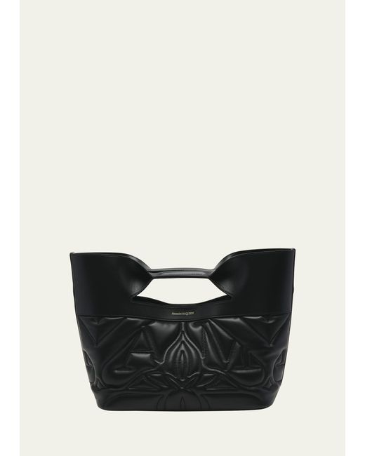 Alexander McQueen Black Small Bow Seal Padded Tote Bag