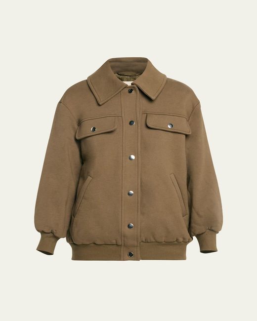 FAZ Black Jane Snap-Button Bomber Jacket