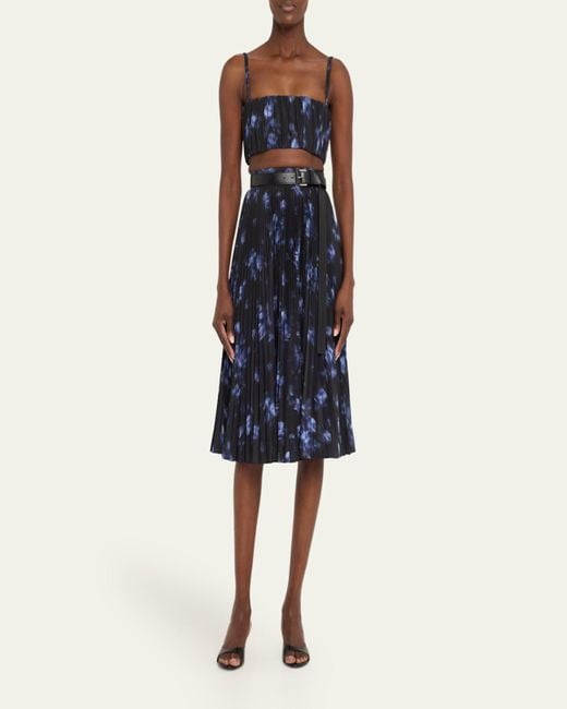Michael Kors Blue Gathered Bralette Top