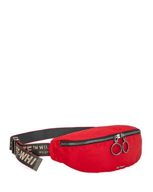 Off-White c/o Virgil Abloh Men&#39;s Web-strap Belt Bag/fanny Pack in Red for Men - Lyst