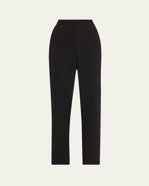 Lafayette 148 New York Black Saint Marks Flared Contrast-Trim Pants