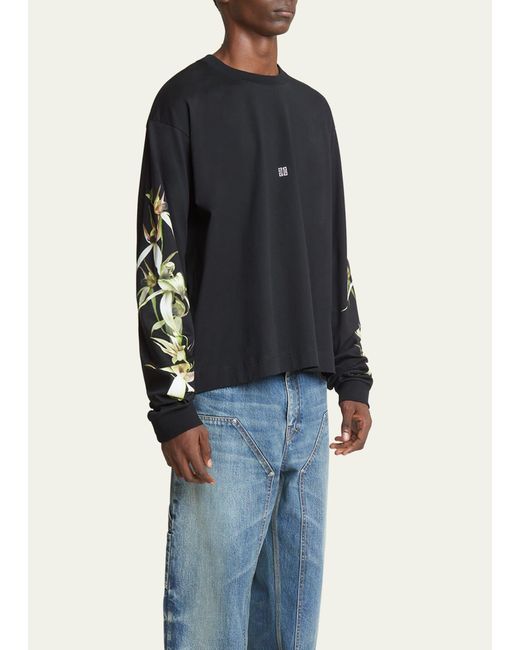 Givenchy Black Bird Of Paradise Jersey T-shirt for men