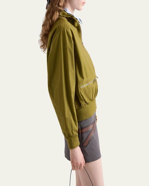 Prada Green Poplin Old Bomber Jacket