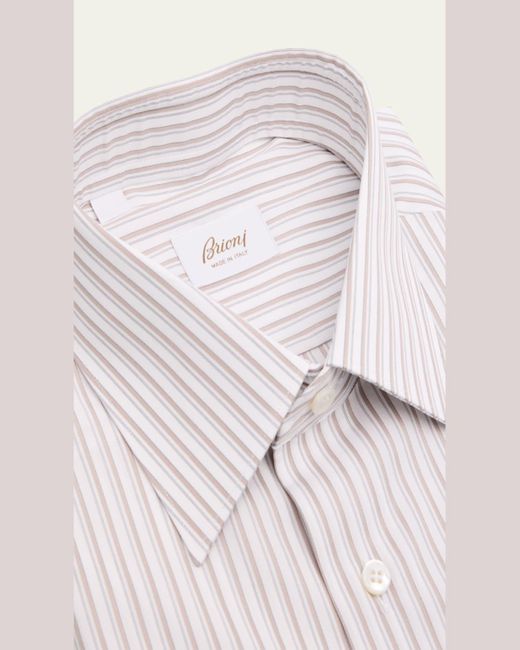 Brioni Multicolor Cotton Multi-Stripe Dress Shirt for men