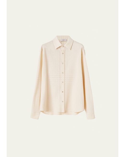 Agnona Natural Cotton-cashmere Piqué Sport Shirt for men