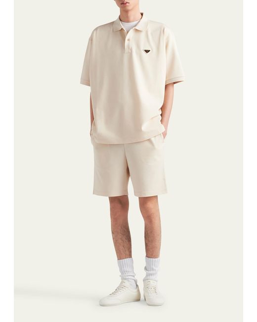 Prada Natural Pique Cotton Polo Shirt for men