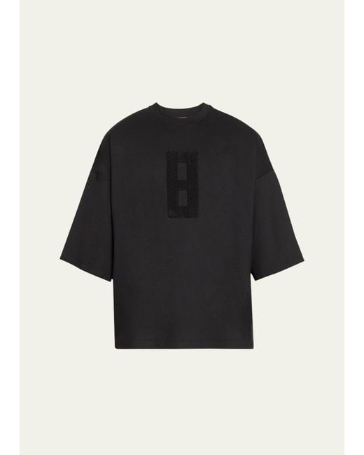 Fear Of God Black Embroidered 8 Boxy T-shirt for men