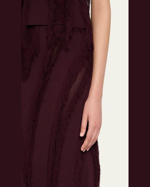 Ulla Johnson Purple Astrid Macrame Fringe Knit Maxi Skirt
