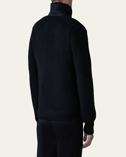 Mackage Blue Jonathan Mixed-Media Shearling Jacket for men