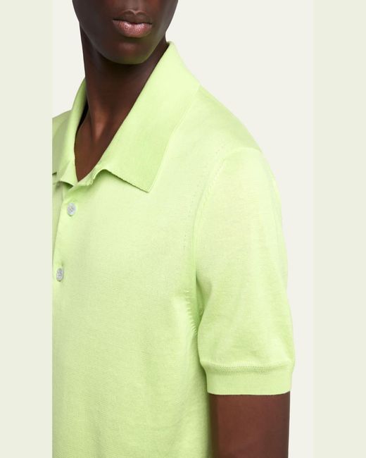 Tom Ford Green Classic-Fit Cotton Knit Polo Shirt for men
