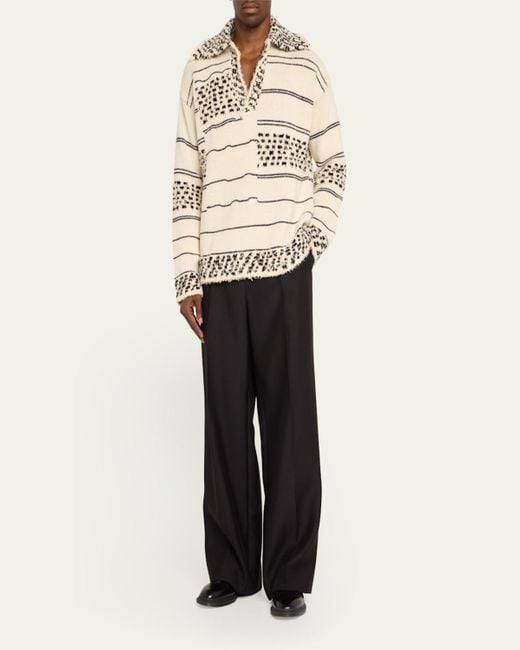 H*S様 Bottega Veneta drivers Knit Knit bl Bottega Veneta Textured Stripe Knit Sweater in Natural for