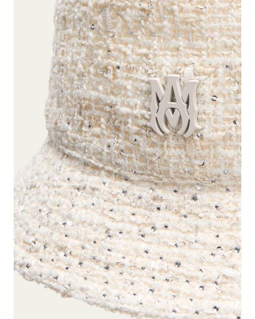Amiri Natural Crystal Boucle Bucket Hat for men