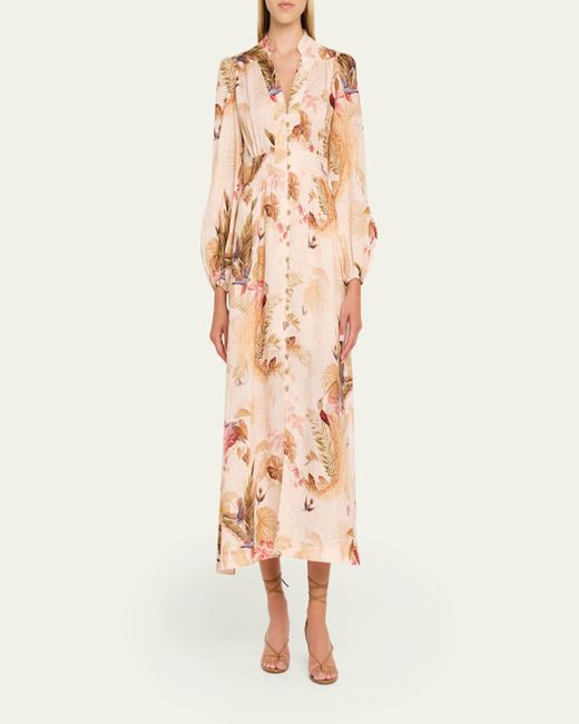 Zimmermann Natural Ascension Plunge Maxi Dress