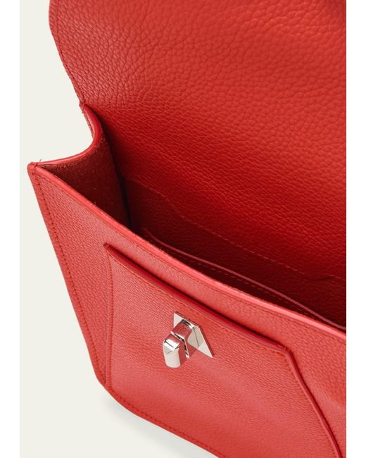 Akris Red Anouk Mini Leather Messenger Bag