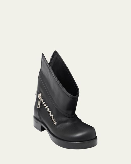 J.W. Anderson Black Leather Zip Biker Booties