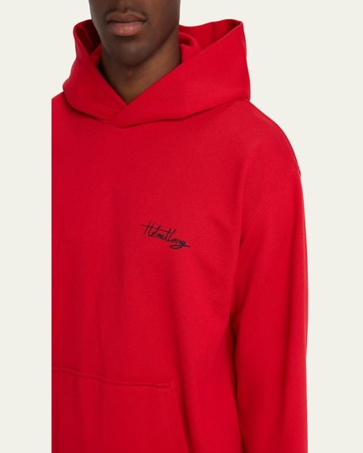 Helmut Lang Red Sketch Hoodie for men