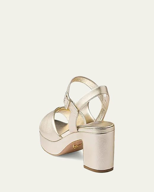 Prada White Soft Nappa Ankle Strap Platform Sandals