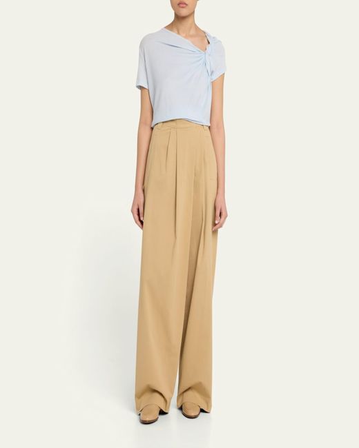 A.L.C. White Liz Short-Sleeve Twist Top