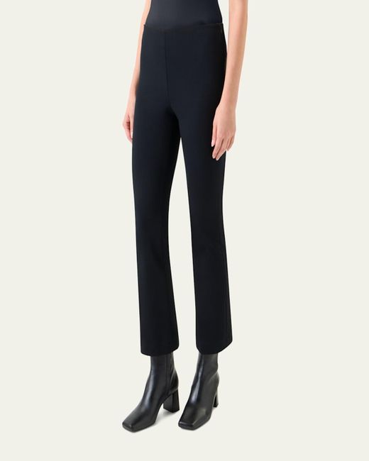 Akris Punto Black Cindy Signature Jersey Bootcut-Leg Ankle Pants