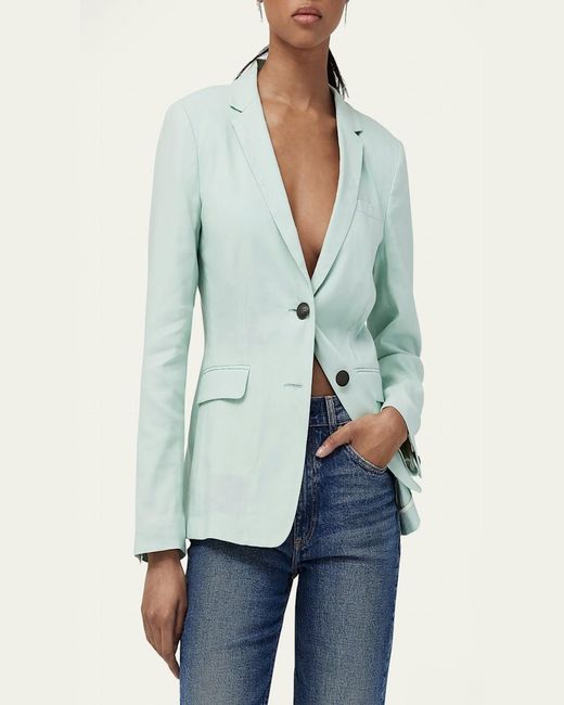 Rag & Bone Blue Razor Linen Blazer