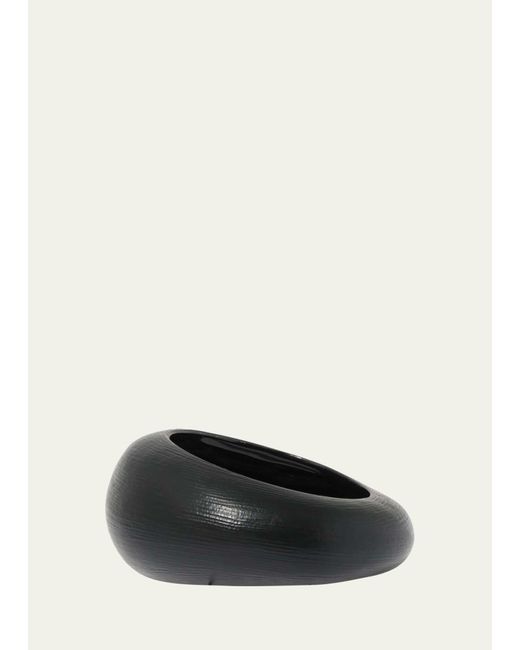 Alexis Black Puffy Lucite Tapered Bangle Bracelet