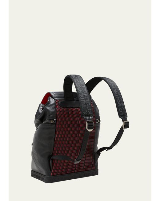 Christian Louboutin Black Explorafunk Logo Leather Backpack for men