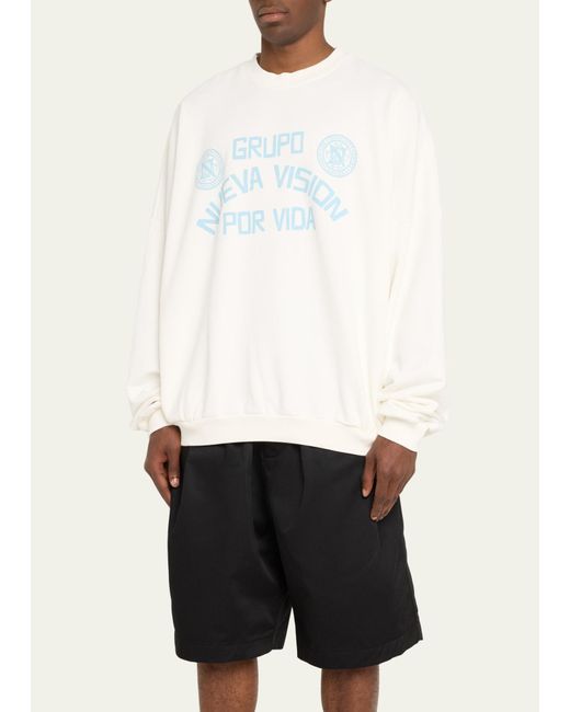 Willy Chavarria White Nueva Vision Terry Sweatshirt for men