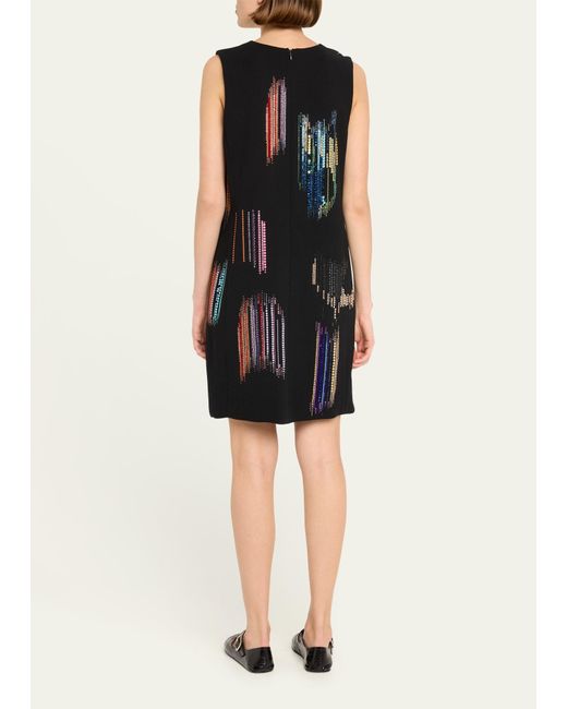 Libertine Black Fwb Shift Dress With Multicolor Crystal Detail