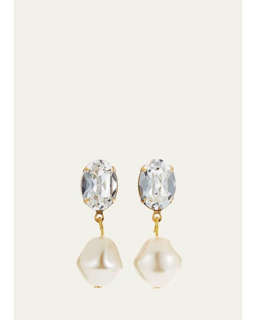 Jennifer Behr Natural Tunis Crystal-pearl Drop Earrings