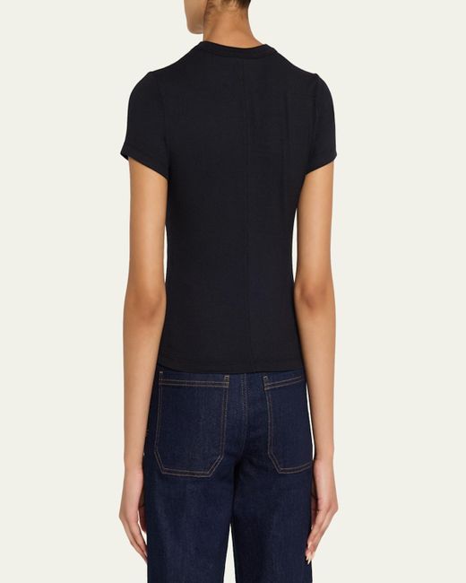 FRAME Natural Ribbed Crewneck Baby Tee