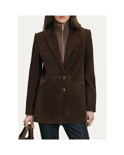 Veronica Beard Brown Maci Suede Dickey Jacket