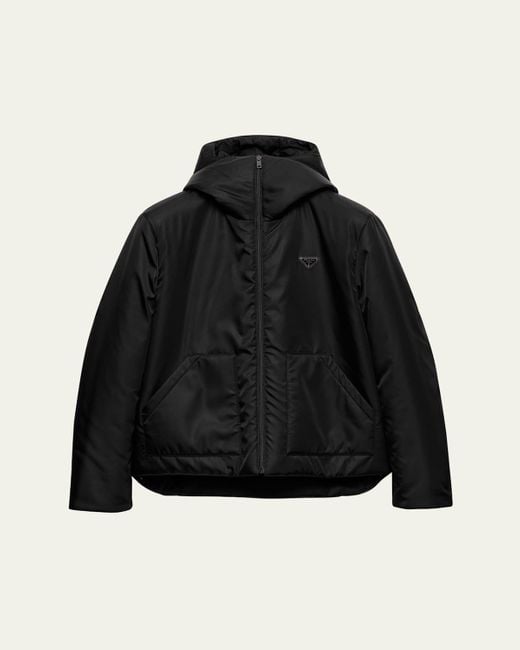 Prada Men's Black Hooded Re-Nylon Jacket
