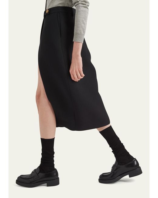 Prada Multicolor Thigh-slit Crepe Wrap Midi Skirt