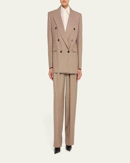 Saint Laurent Natural Double-Breasted Blazer