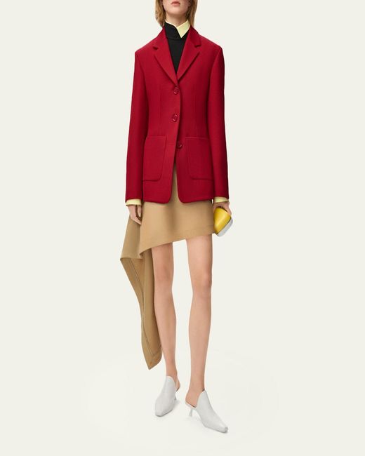 Loewe Red Wool-Blend Single-Breasted Jacket