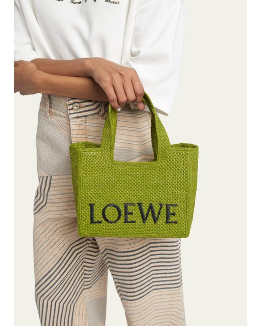 Loewe Green X Paula'S Ibiza Font Logo Small Tote Bag