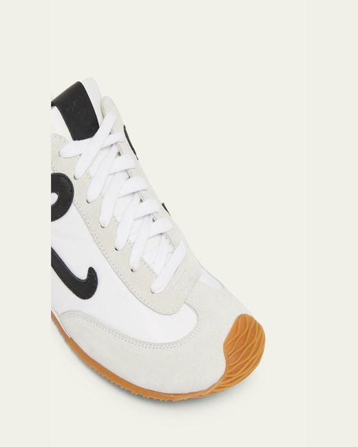 Loewe Natural Flow Runner Suede And Leather Sneakers