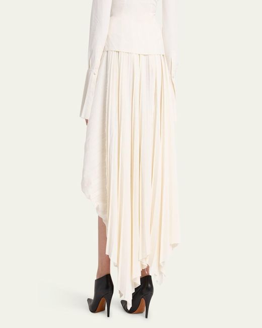 Alexander McQueen Red Pleated Asymmetric Draped Midi Skirt
