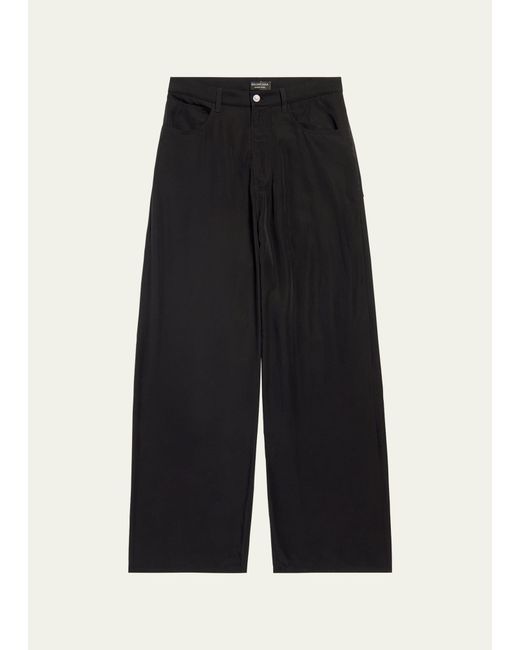 Balenciaga Black Fluid Poplin 5-pocket Pants for men