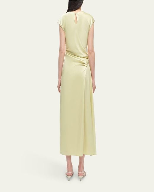 Jonathan Simkhai Yellow Burke Draped Midi Dress