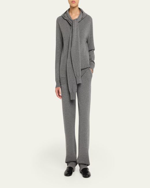 Michael Kors Gray Cashmere Scarf Hoodie