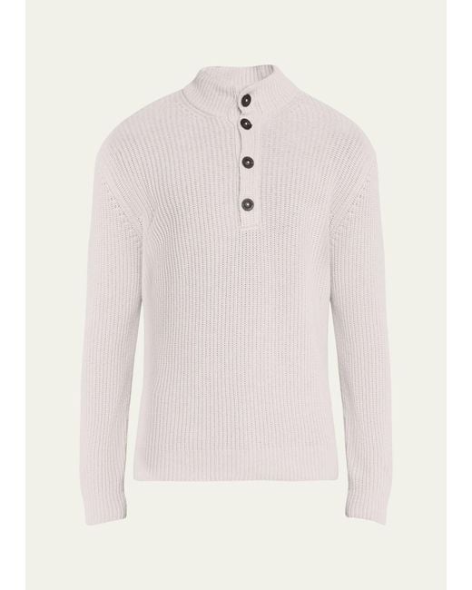 Iris Von Arnim Natural Cashmere Four-button Pullover Sweater for men