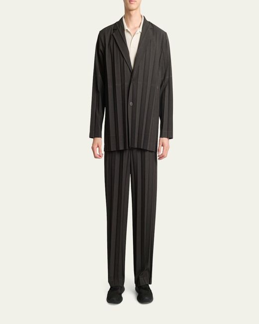 Homme Plissé Issey Miyake Black Edge Ensemble Pleated Pants for men