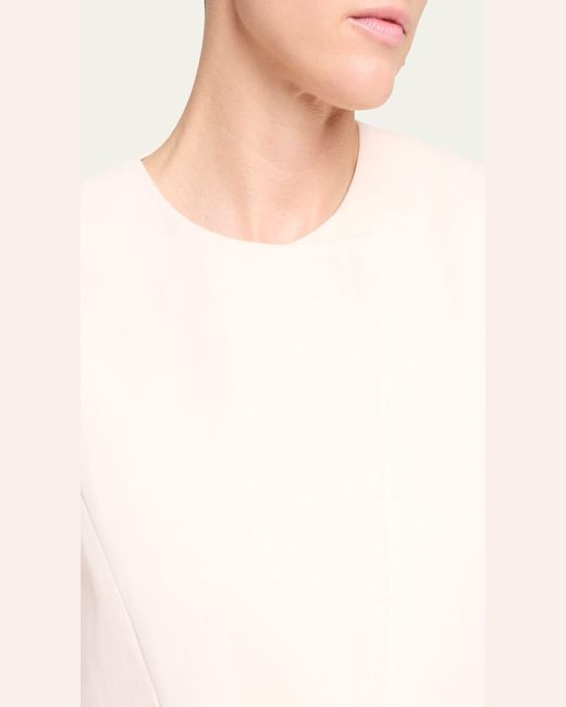 Twp Natural High-Neck Hidden Placket Vest
