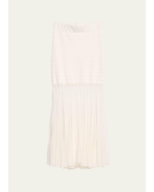 Alexis Natural Franki Sheer Overlay Knit Midi Skirt