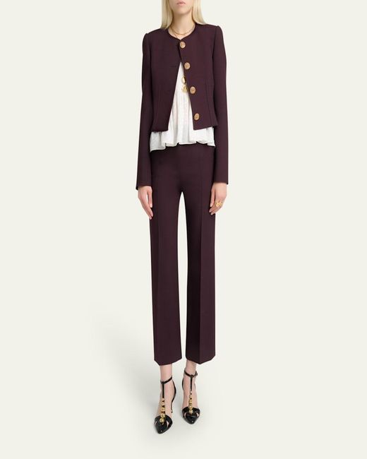 Chloé Purple Wool Crepe Single-Breasted Jacket