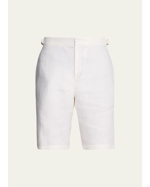 Loro Piana Natural Linen Bermuda Shorts for men