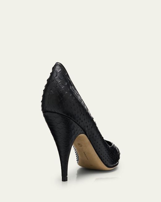 The Row White Liisa Python Stiletto Pumps